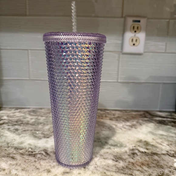 Starbucks 2018 RARE Unicorn Studded Iridescent 24oz Tumbler Cup Straw - Picture 2 of 5